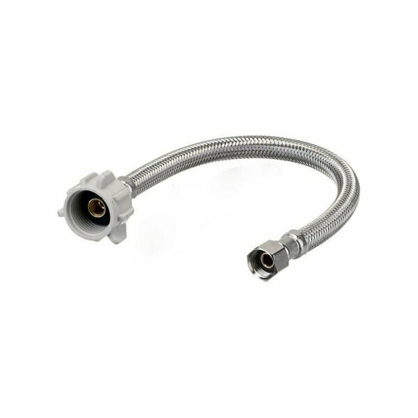 American Imaginations 6 in. Chrome Cylindrical Stainless Steel Toilet Supply Hose AI-37886